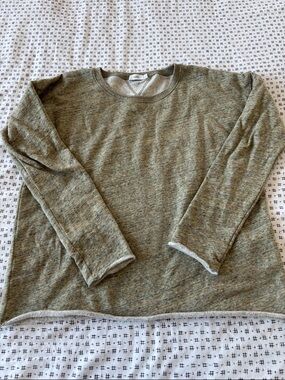Closed marled crewneck sweatshirt,olive green,100% cotton,rolled cuffs/hem, S